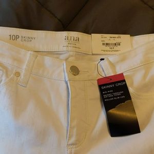 NWT A.N.A Petite White Skinny Denim Crops